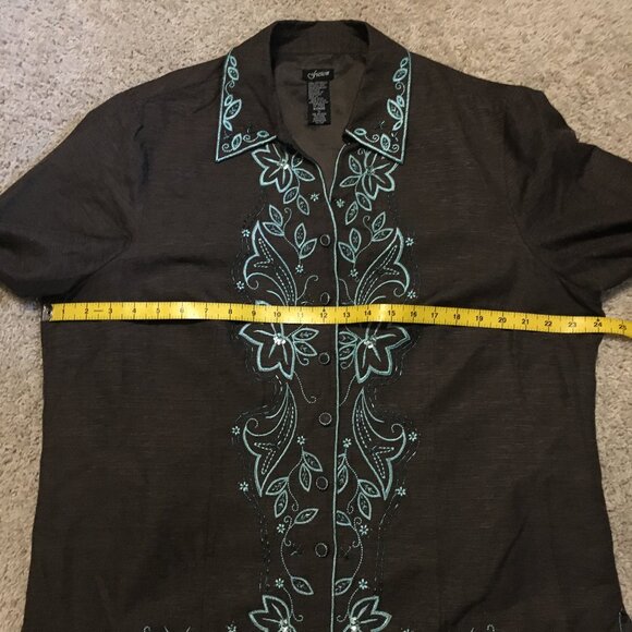 Vintage Fusion 100% Silk Floral Embroidered & Sequined Dress Jacket - Picture 12 of 16